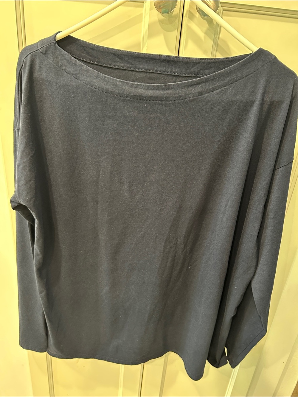 J. Jill Navy Boatneck Long-Sleeve Top